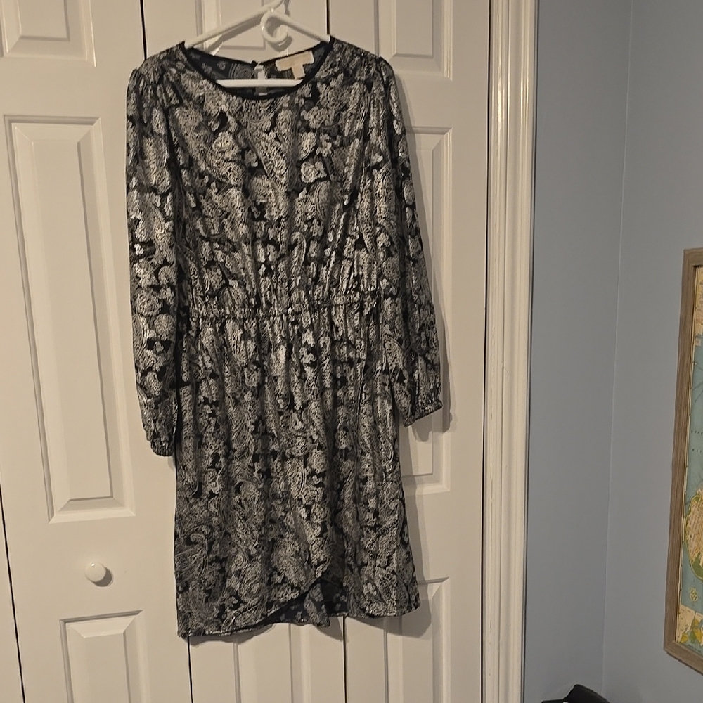 Elegant Black and White Floral Dress